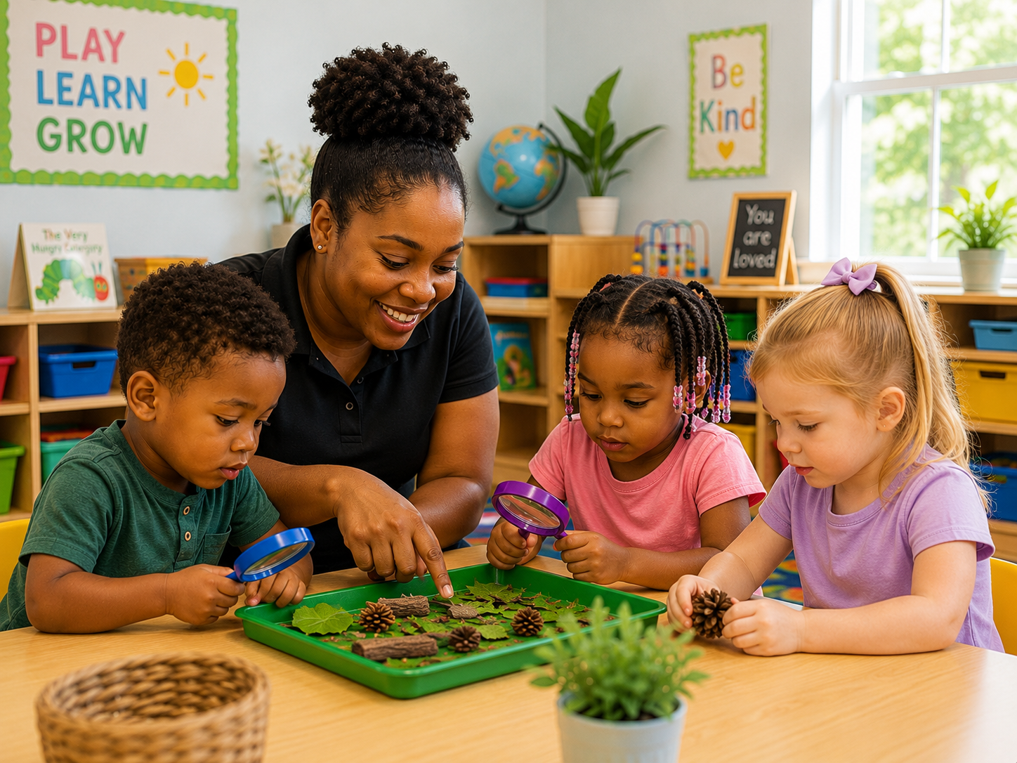 Teacher guiding hands-on learning